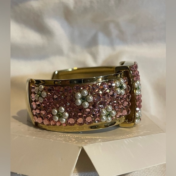 Lz of New York Aurora Borealis Ladies Watch, Pink w White Pearl flowers, Works! - Picture 8 of 14